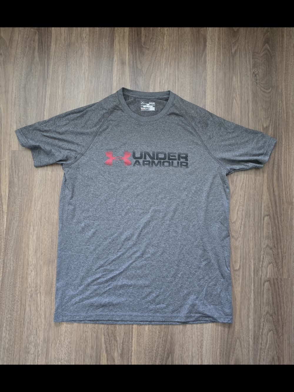 Under Armour Gray Short Sleeve Tee with Red Logo